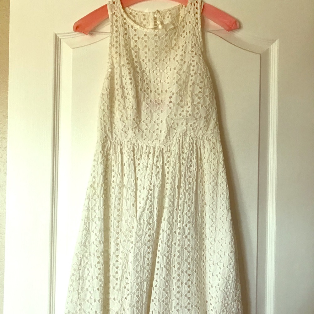 Plenty by Tracy white eyelet dress with cutout